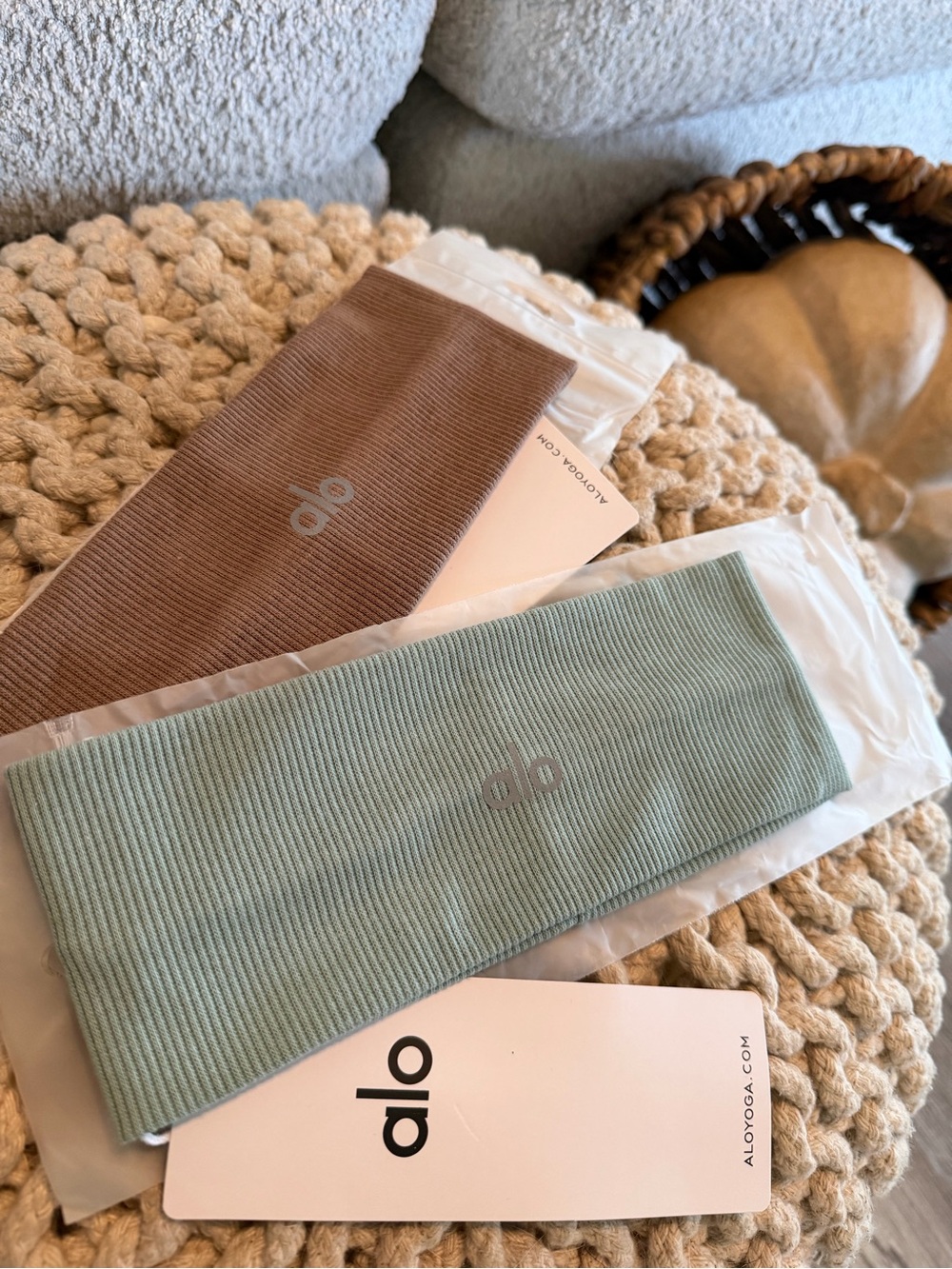 Yoga Ribbed Headband Duo - Sage & Taupe